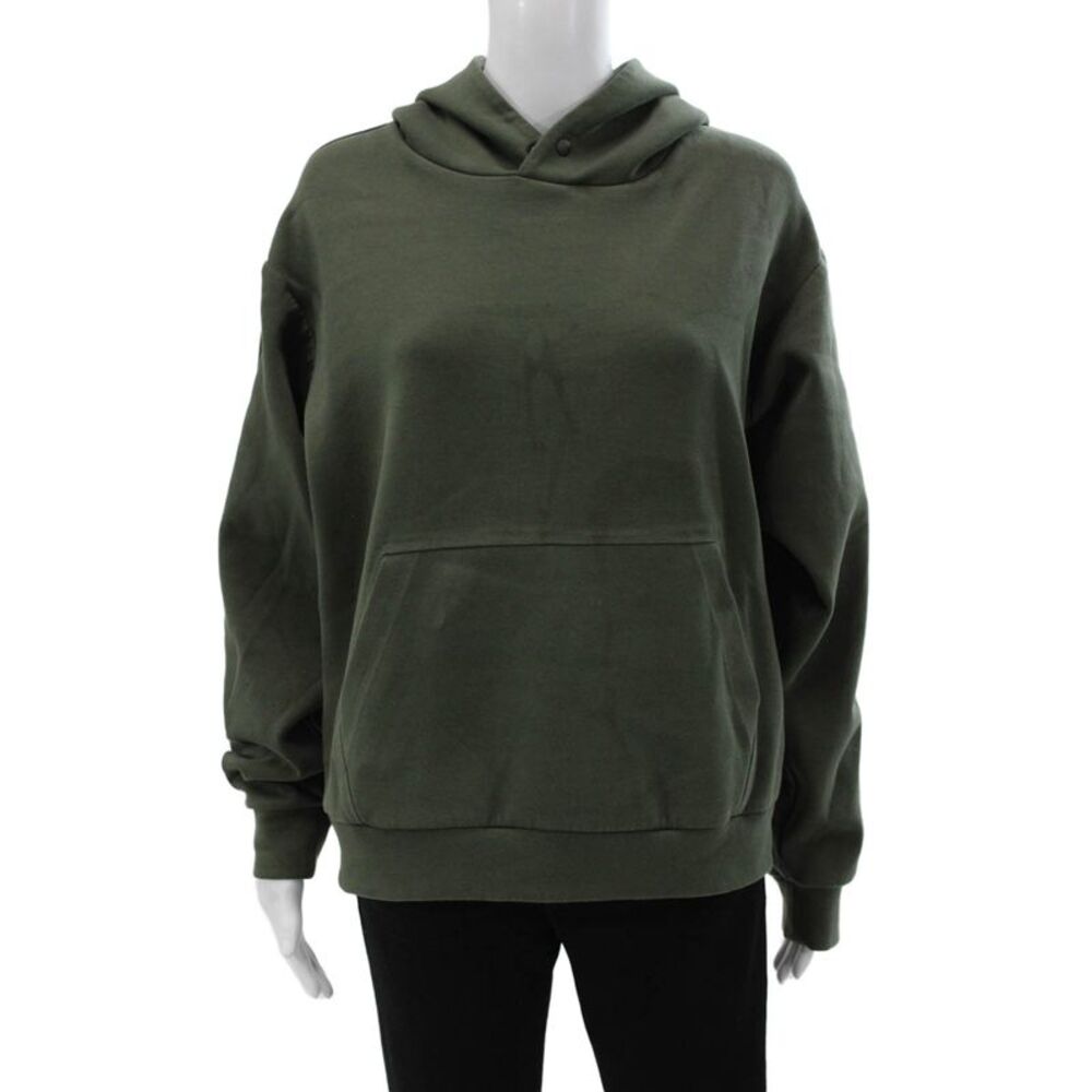 Nobull Mens Pullover Hoodie Green Cotton Blend Crew Neck Long Sleeve Size M